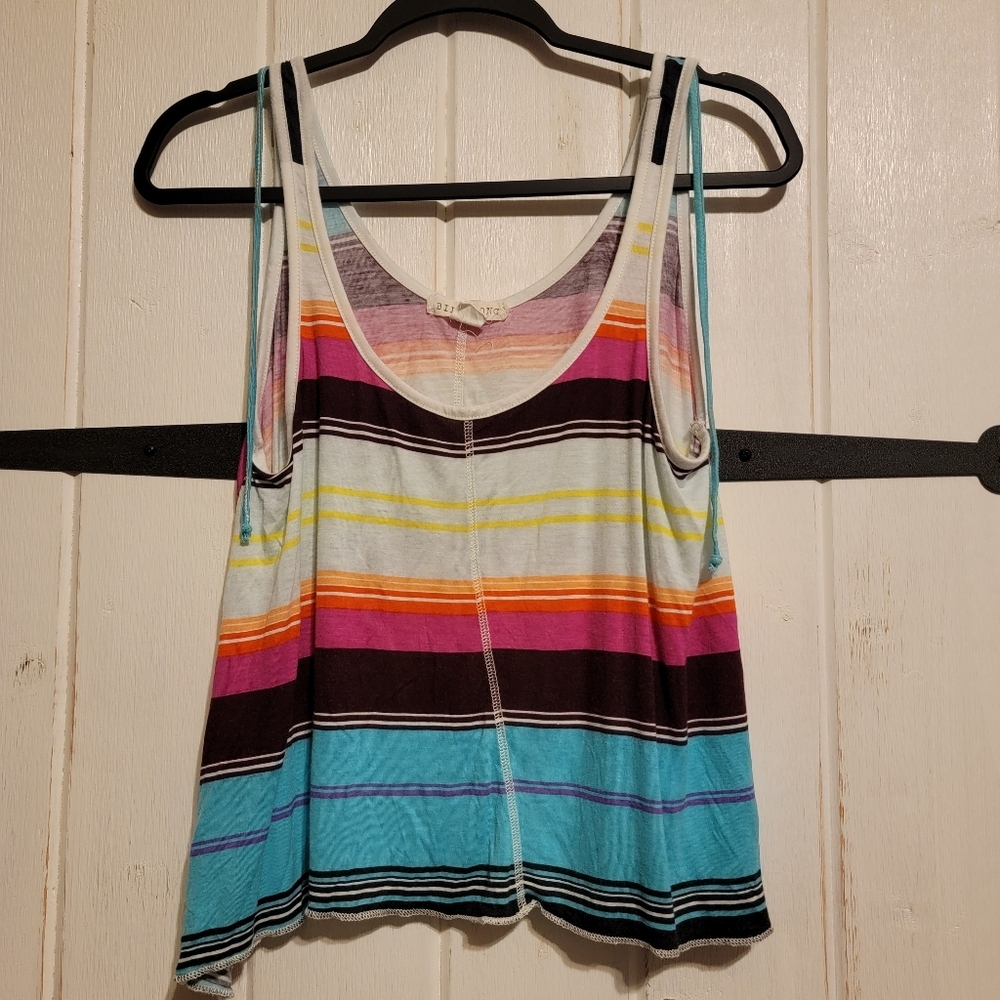 Billabong Summer Tank Top Colorful Striped Sleeveless Size Medium